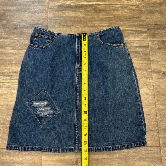 Vintage Polo Jeans Co Ralph Lauren Denim Skirt Size‎ 14 Distressed (small) 90s - Picture 6 of 6